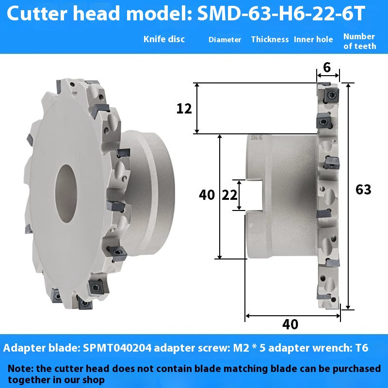 2079-CNC sleeve SMD side and face milling cutterhead CNC indexable chip SMC cutterhead T-slot grooving MPHT06 Shandong Denso Pricision Tools Co.,Ltd.